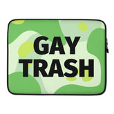 Gay Trash (Black Text) Laptop Sleeve