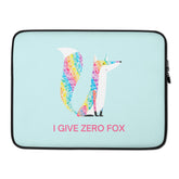 I Give Zero Fox Glitter Laptop Sleeve