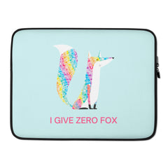 I Give Zero Fox Glitter Laptop Sleeve