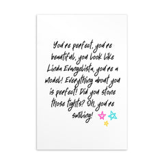 You Look Like Linda Evangelista Postcard