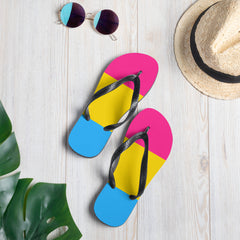 Pansexual Pride Flip-Flops