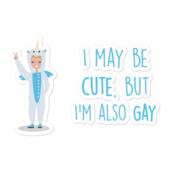 Cute But Gay Bubble-Free Stickers