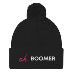 Ok Boomer Pom-Pom Beanie