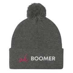Ok Boomer Pom-Pom Beanie