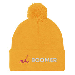 Ok Boomer Pom-Pom Beanie
