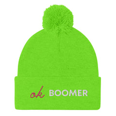 Ok Boomer Pom-Pom Beanie