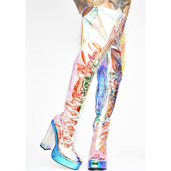 Translucent PVC High Heel Boots