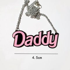Daddy Acrylic Statement Chain Necklace