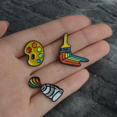 Rainbow Paint Brush Enamel Pins