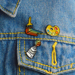 Rainbow Paint Brush Enamel Pins