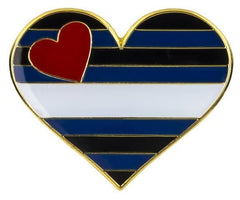 Leather Pride Heart Enamel Pin