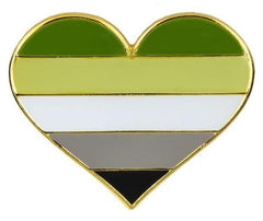 Aromantic Pride Heart Enamel Pin
