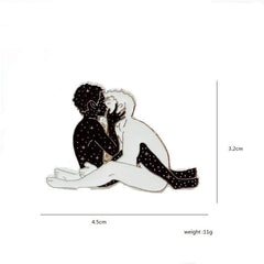 Starry Gay Men Kissing Enamel Pin
