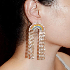 Rainbow Rhinestone Earrings
