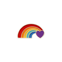 Rainbow Purple Heart Enamel Pin