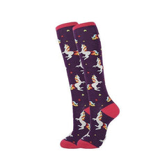 Long Purple Unicorn Socks