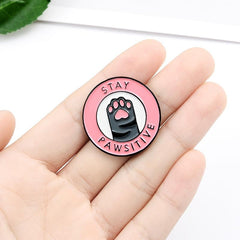 Stay Pawsitive Enamel Pin