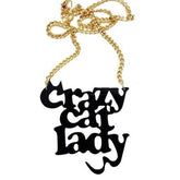 Crazy Cat Lady Acrylic Statement Chain Necklace