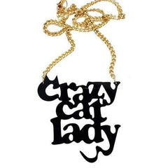 Crazy Cat Lady Acrylic Statement Chain Necklace
