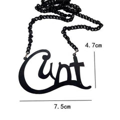 Cunt Acrylic Statement Chain Necklace