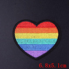 LGBT Pride Heart Iron On Embroidered Patch