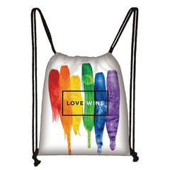 Love Wins LGBT Drawstring Bag