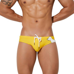 Low-Rise Dog Print Swim Briefs