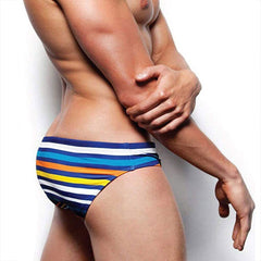 Retro Striped Swim Briefs