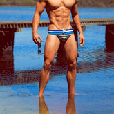 Retro Striped Swim Briefs