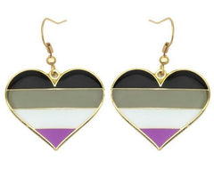 Asexual Heart Earrings