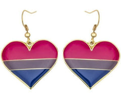 Bisexual Heart Earrings