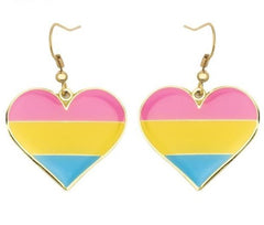 Pansexual Heart Earrings