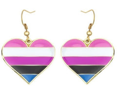 Genderfluid Heart Earrings