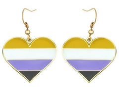 Non-Binary Heart Earrings