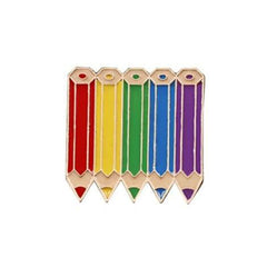 Rainbow Coloring Pencils Enamel Pin
