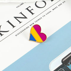 Pansexual Pride Heart Enamel Pin