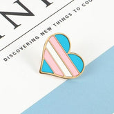 Trans Pride Heart Enamel Pin