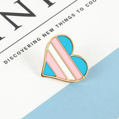 Trans Pride Heart Enamel Pin