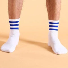 Retro Three Stripes Cotton Socks