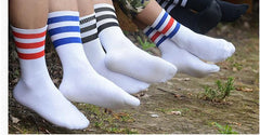Retro Three Stripes Cotton Socks