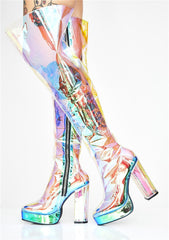 Translucent PVC High Heel Boots