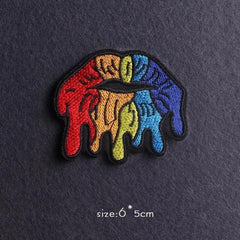 LGBT Melted Lips Iron On Embroidered Patch