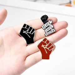 Black Lives Matter Black Fist Enamel Pin