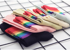 Cute Coloured Rainbow Socks