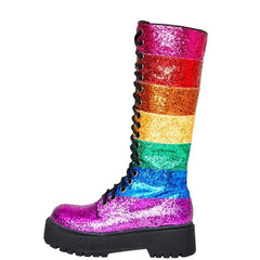 LGBT Pride Sequin Mid Calf Boots