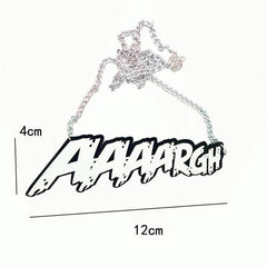 Aaaargh Acrylic Statement Chain Necklace