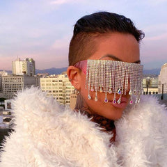 Oversized Tassel Crystal Sunglasses