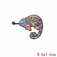 Chameleon Iron On Embroidered Patch
