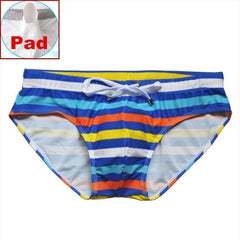 Retro Striped Swim Briefs
