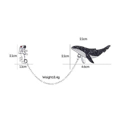The Whale & The Astronaut Enamel Pin